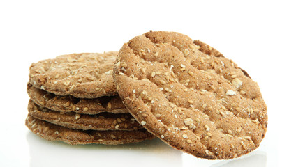 tasty crispbread isolated on white