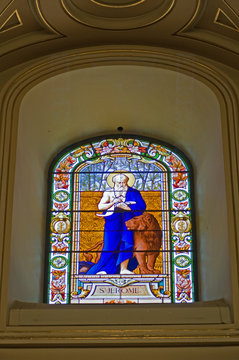 St Jerome With Lion, Stained Glass