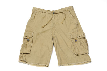 Men's summer cargo shorts isolated
