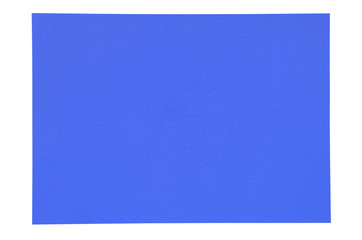 blue paper isolated on white