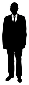 Silhouette eines stehenden Mannes von vorne