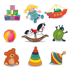 Set of baby's toys.Vector illustration