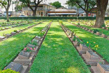 Grave Stone at World War II Cemetery,