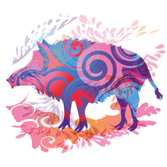 Schattenhklecks Wildschwein