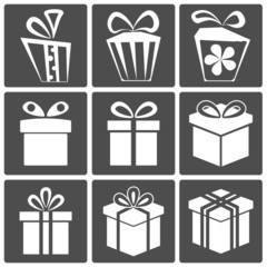 Gift icon set