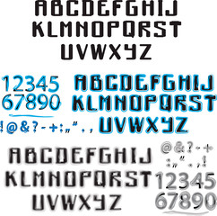 Алфавит синий и акварельный