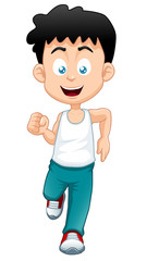 illustration of a boy running