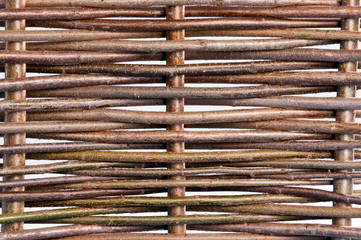 Traditional ukrainian wicker fence of vine twigs