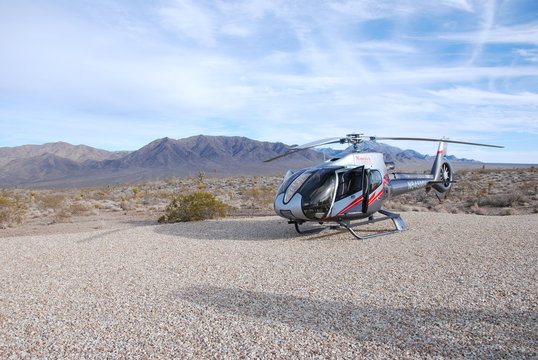 Helicopter on the desert
