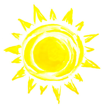 Sun painting on white background