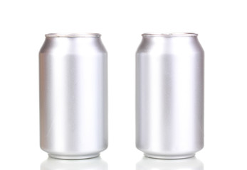 aluminum cans isolated on white