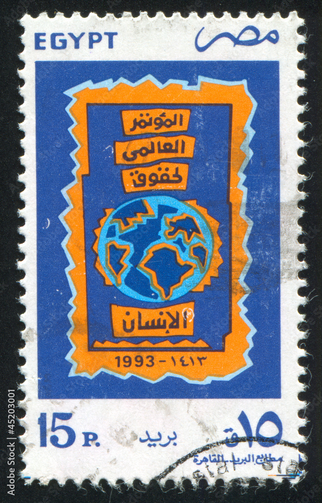 Poster emblem of un conference on human rights