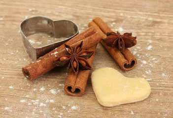 cutter for biscuits with cinnamon and anise