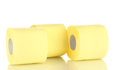 rolls of toilet paper isolated on white