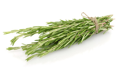 fresh green rosemary isolated on white