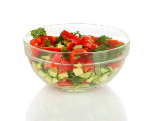 Fresh salad isolated on white
