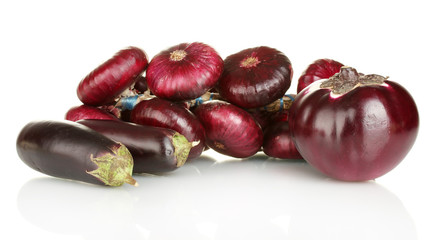 Purple vegetables isolated on white