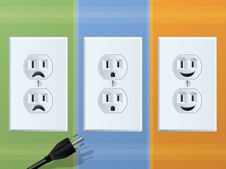 Power Outlet/Happy and Sad Receptacles
