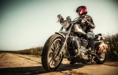 Cercles muraux Moto Fille de motard