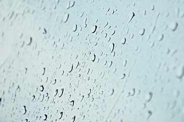 Water droplets on the glass