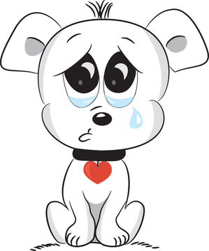 Sad dog. Vector illustration.