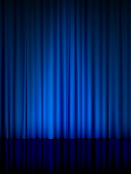 blue theatre curtain vertical