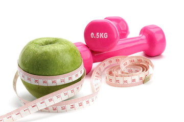 Apple, measuring type and dunbbell