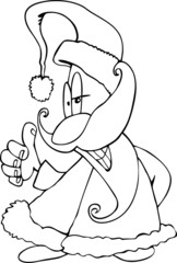 cartoon santa claus for coloring book