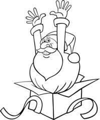 cartoon santa claus for coloring book