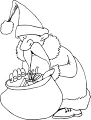 cartoon santa claus for coloring book