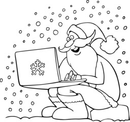 cartoon santa claus for coloring book