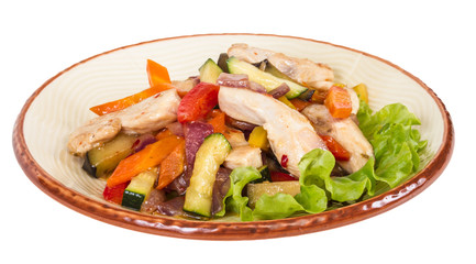 Grilled vegetables and chicken fillet