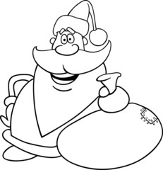 cartoon santa claus for coloring book