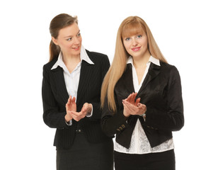 Successful businesswomen applauding