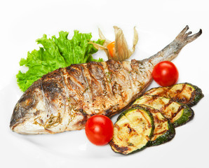 grilled fish with vegetables
