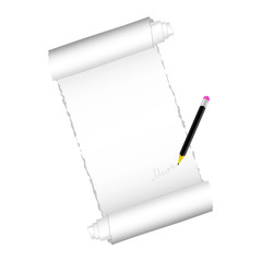 paper roll with black pen illustration