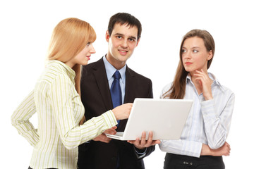 Businesspeople with a laptop
