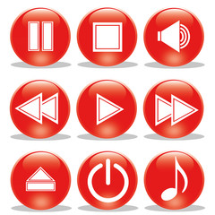 Collection of Media Player glossy buttons