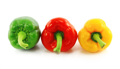 Red,green and yellow bell peppers