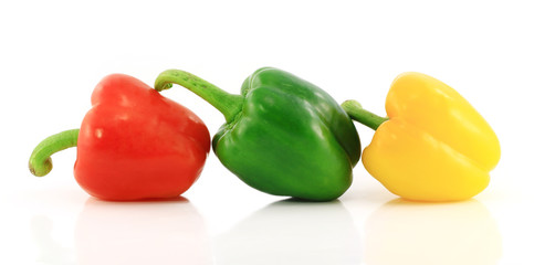 Red,green and yellow bell peppers