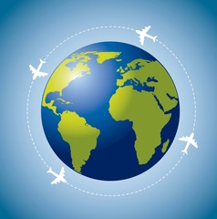 planet with airplanes