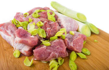 Meat pieces and onion