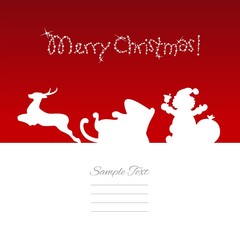 Fototapeta na wymiar Merry Christmas Santa back red line art design vector