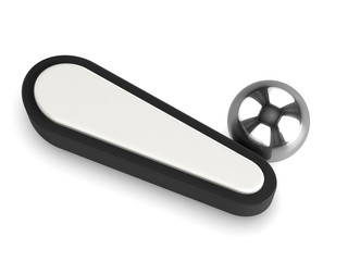 3d Pinball flipper with stainless steel ball © Steve Young