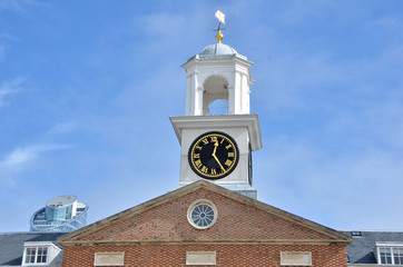 Clock On the Roof of a Historic Building in Portsmouth, England
