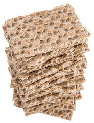 Heap of Crispbread isolated on white