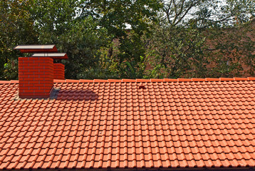 The roof is covered with red tiles