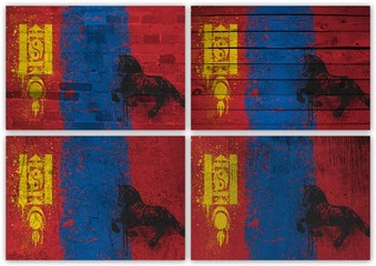 Mongolia flag collage