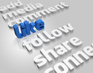 Fototapeta premium Social Media in 3D