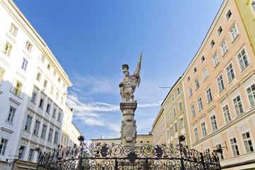 Statue of St Florian Salzburg - obrazy, fototapety, plakaty